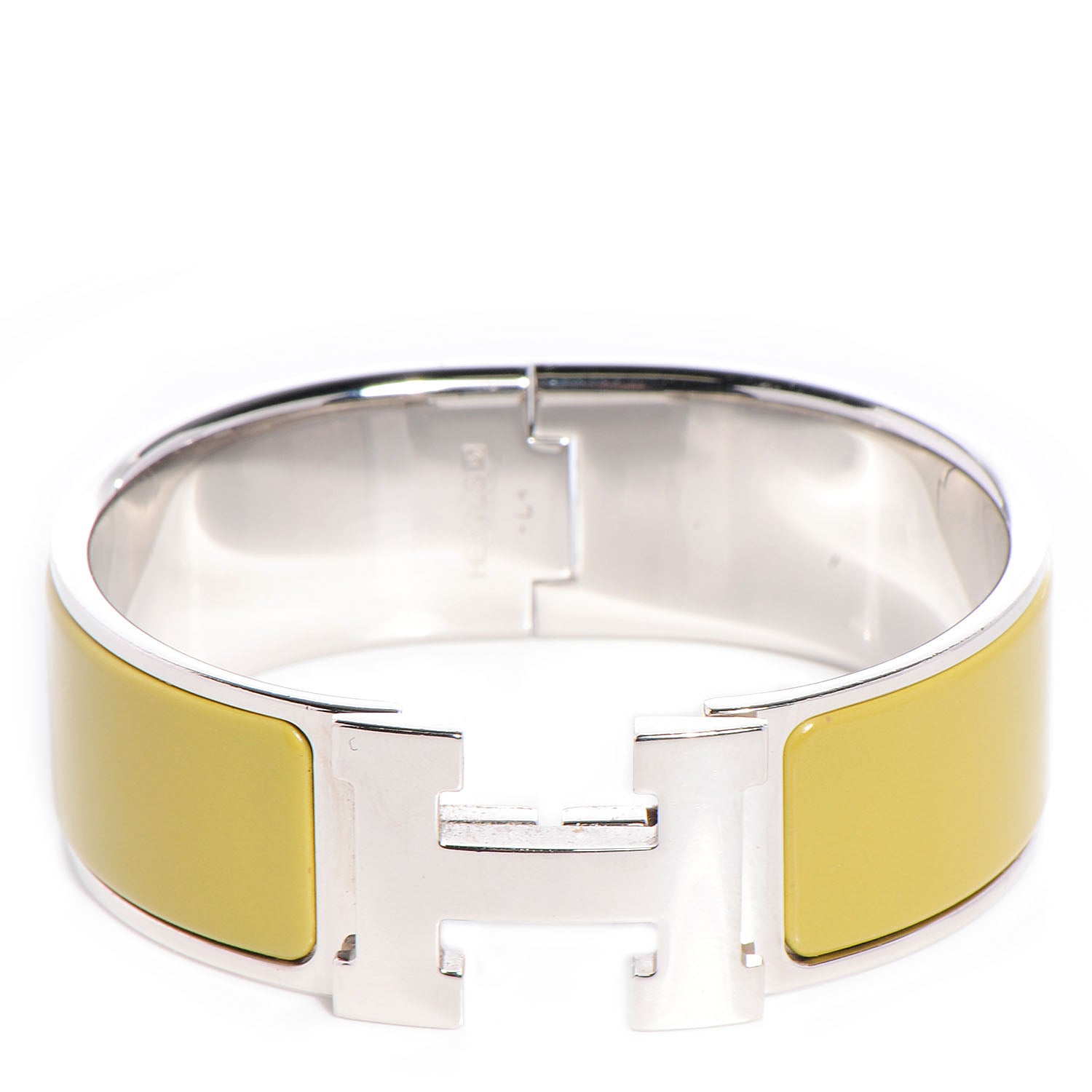 Hermes Enamel Clic Clac H Wide Bracelet PM Chartreuse 1 of 4