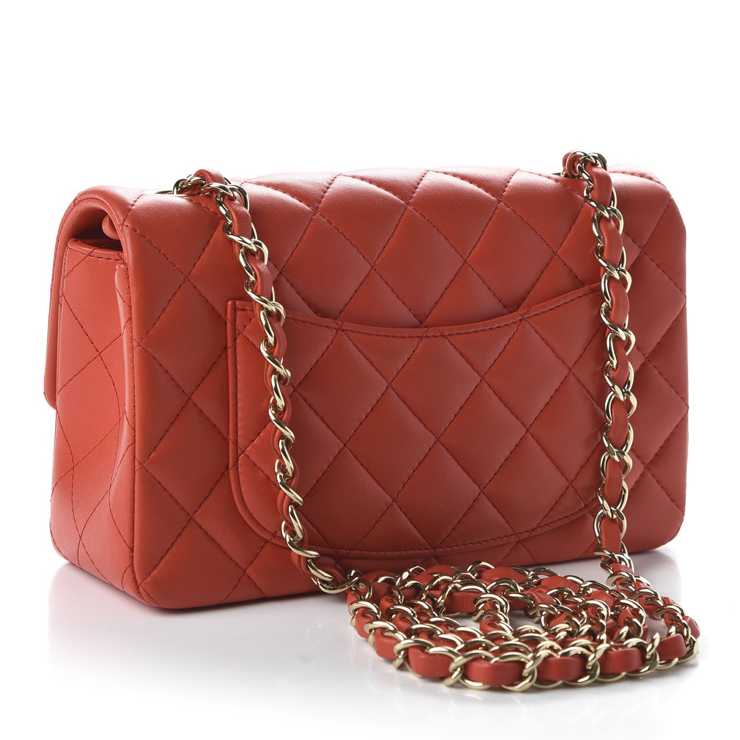 Chanel Lambskin Quilted Mini Rectangular Flap Red 3 of 10