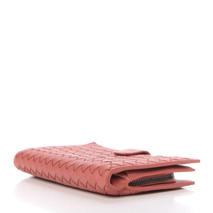 Bottega Veneta Nappa Intrecciato Continental Snap Wallet Corallo 5 of 8