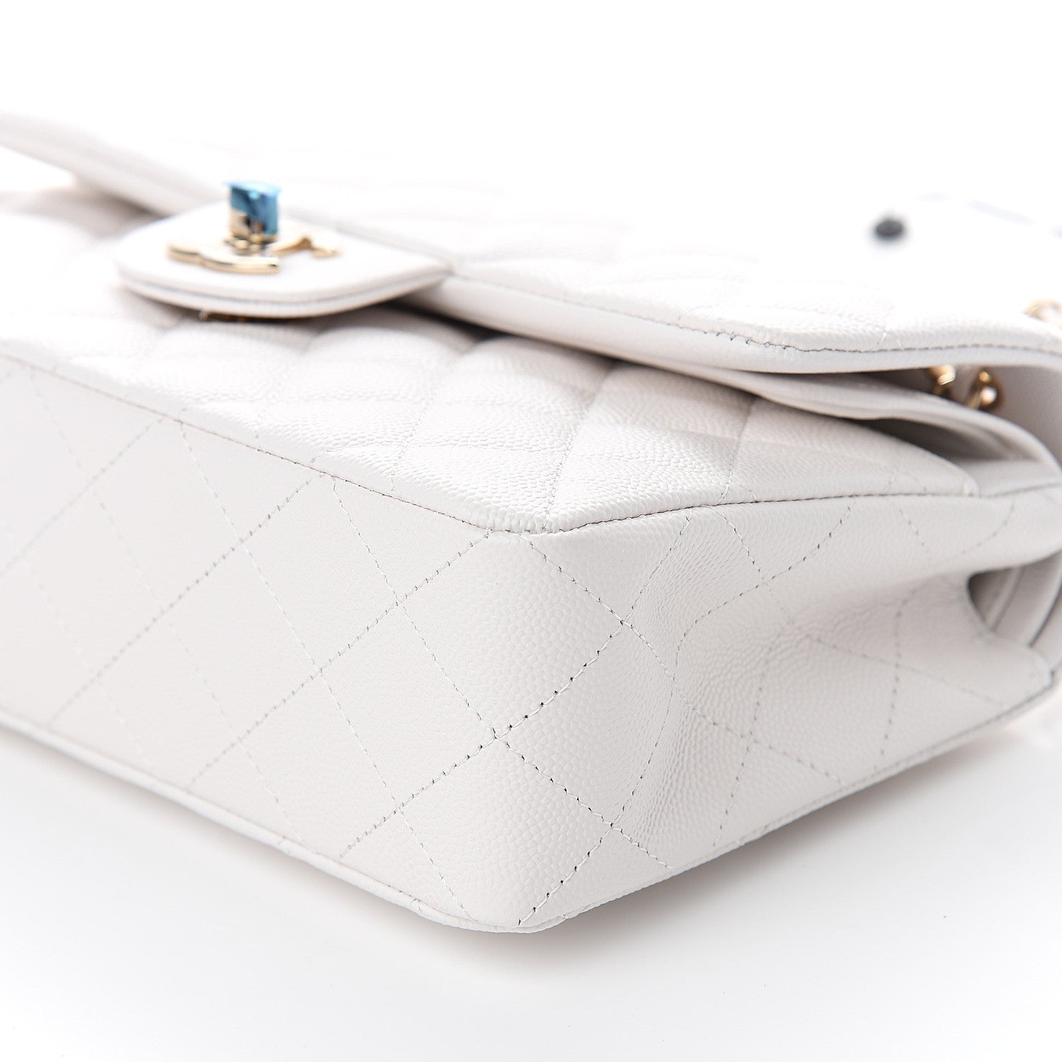 Chanel Caviar Quilted Small Double Flap White 8 of 9