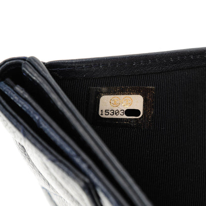 Chanel Caviar Quilted Compact French Flap Wallet Marine 8 of 9