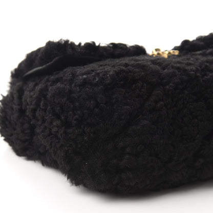 Chanel Shearling Sheepskin Large 19 Flap Black 6 of 11