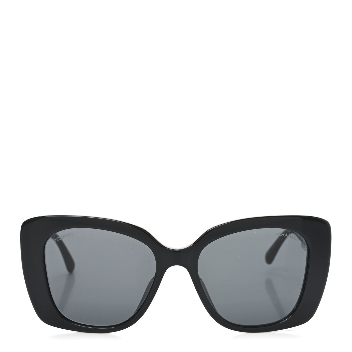 Acetate Strass Square Sunglasses 5422-B-A Black White