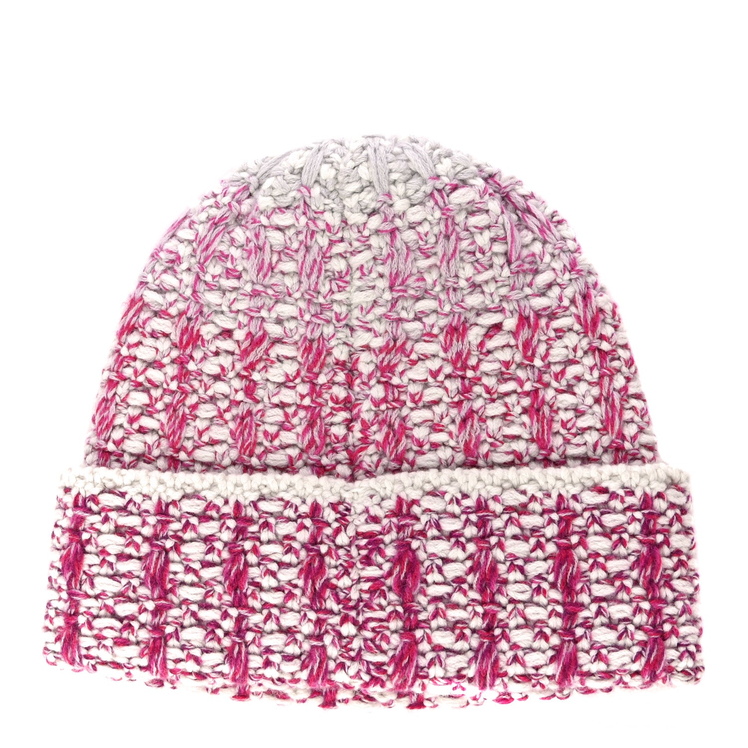 Chanel Cashmere CC Beanie Hat Pink Beige 2 of 9