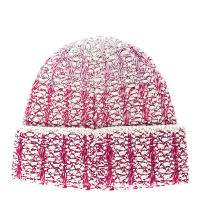 Chanel Cashmere CC Beanie Hat Pink Beige 2 of 9