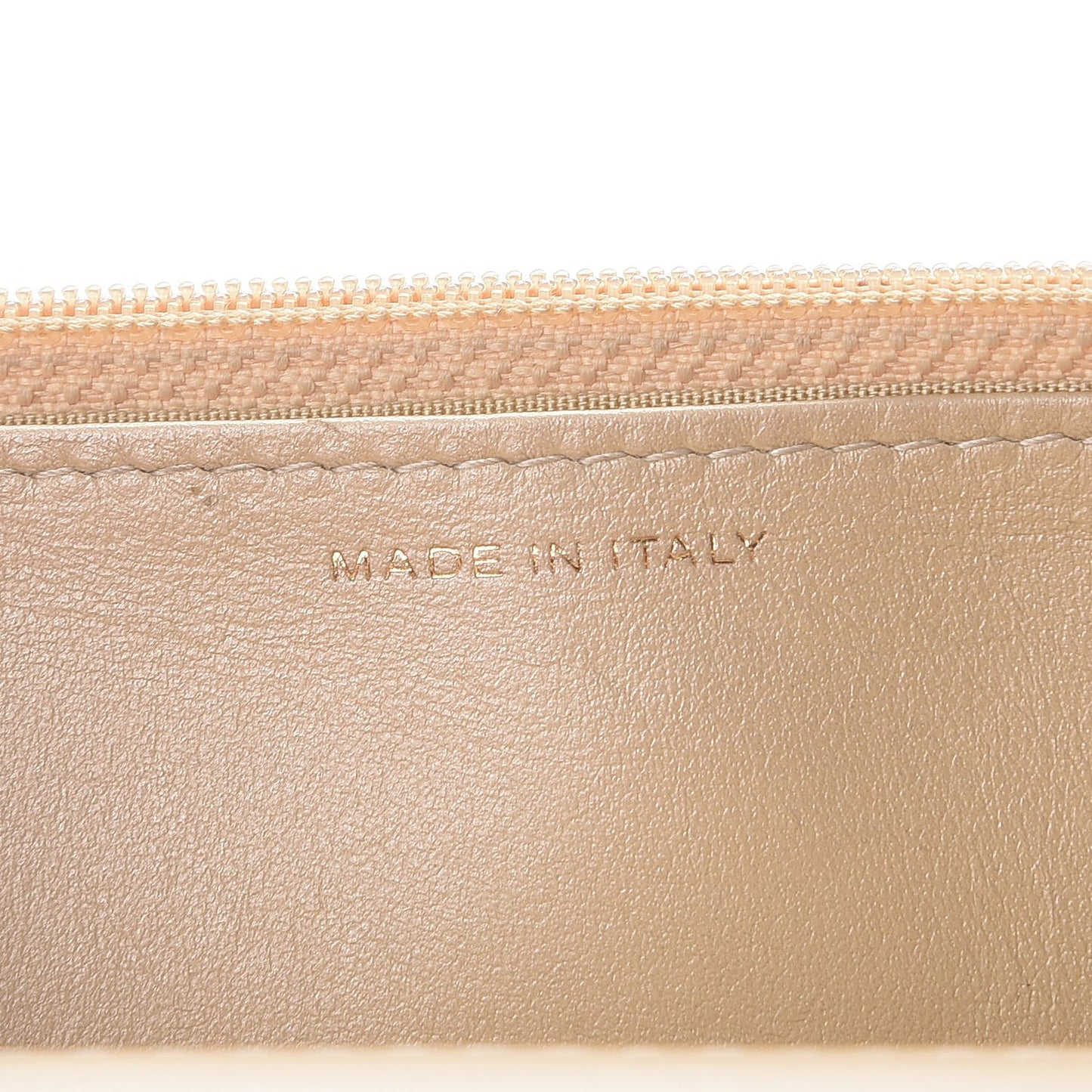 Metallic Calfskin Quilted Boy Wallet On Chain WOC Gold