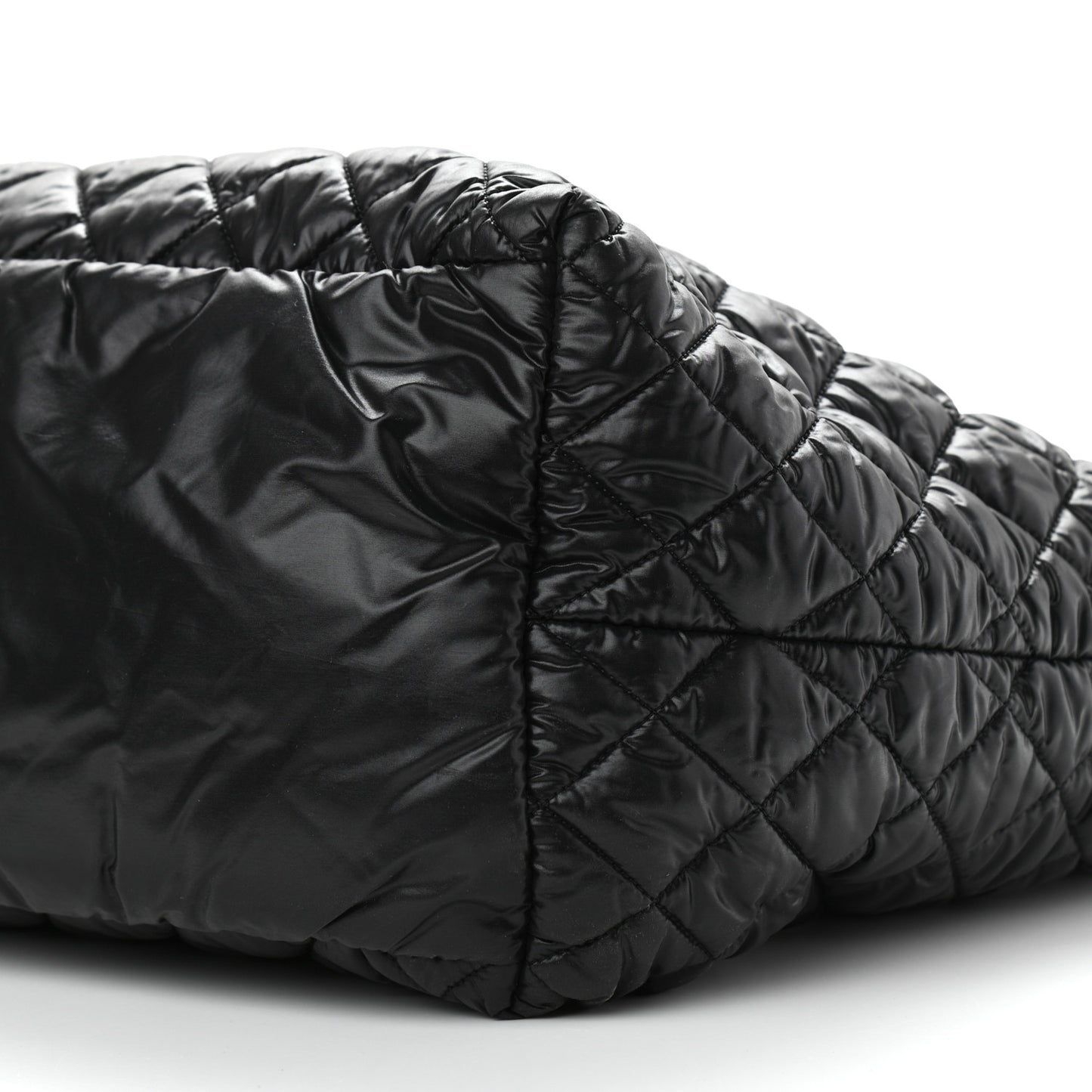Nylon Quilted Large Coco Cocoon Tote Black
