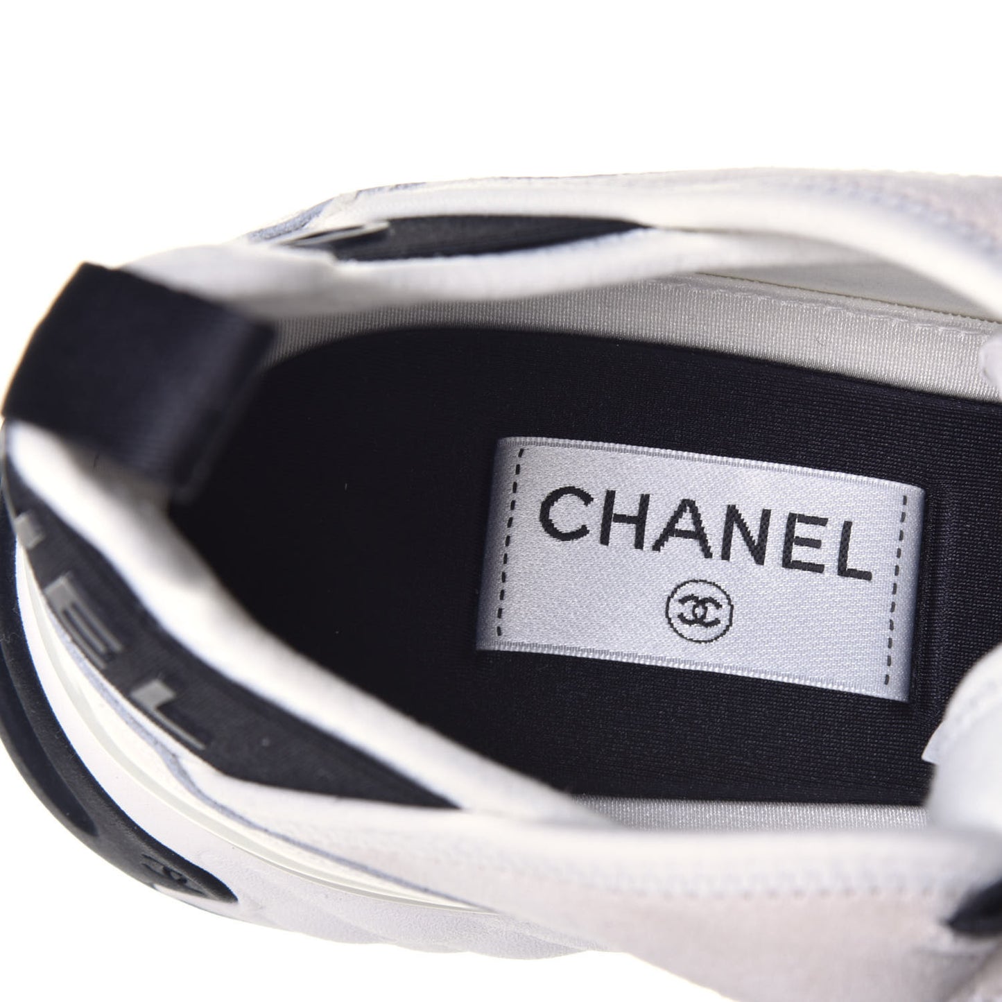 Velvet Calfskin Mixed Fibers CC Sneakers 40.5 Ivory Black