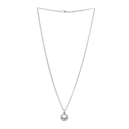Chopard 18K White Gold Blue Sapphire Diamond Happy Diamonds Pendant Necklace 3 of 5