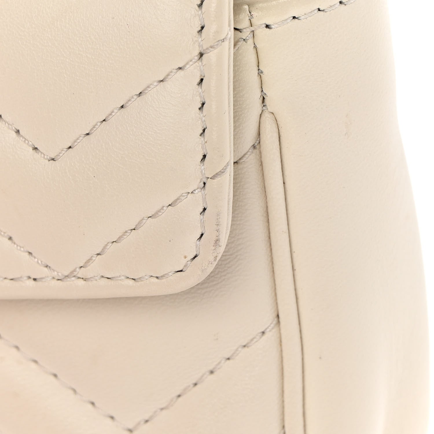 Gucci Calfskin Matelasse Super Mini GG Marmont Shoulder Bag White 13 of 16