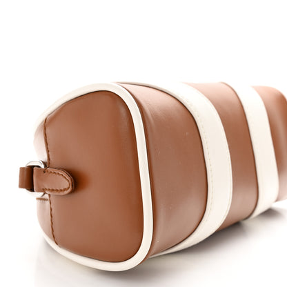 Prada Soft Calfskin Bowling Crossbody Bag Cognac White 8 of 9