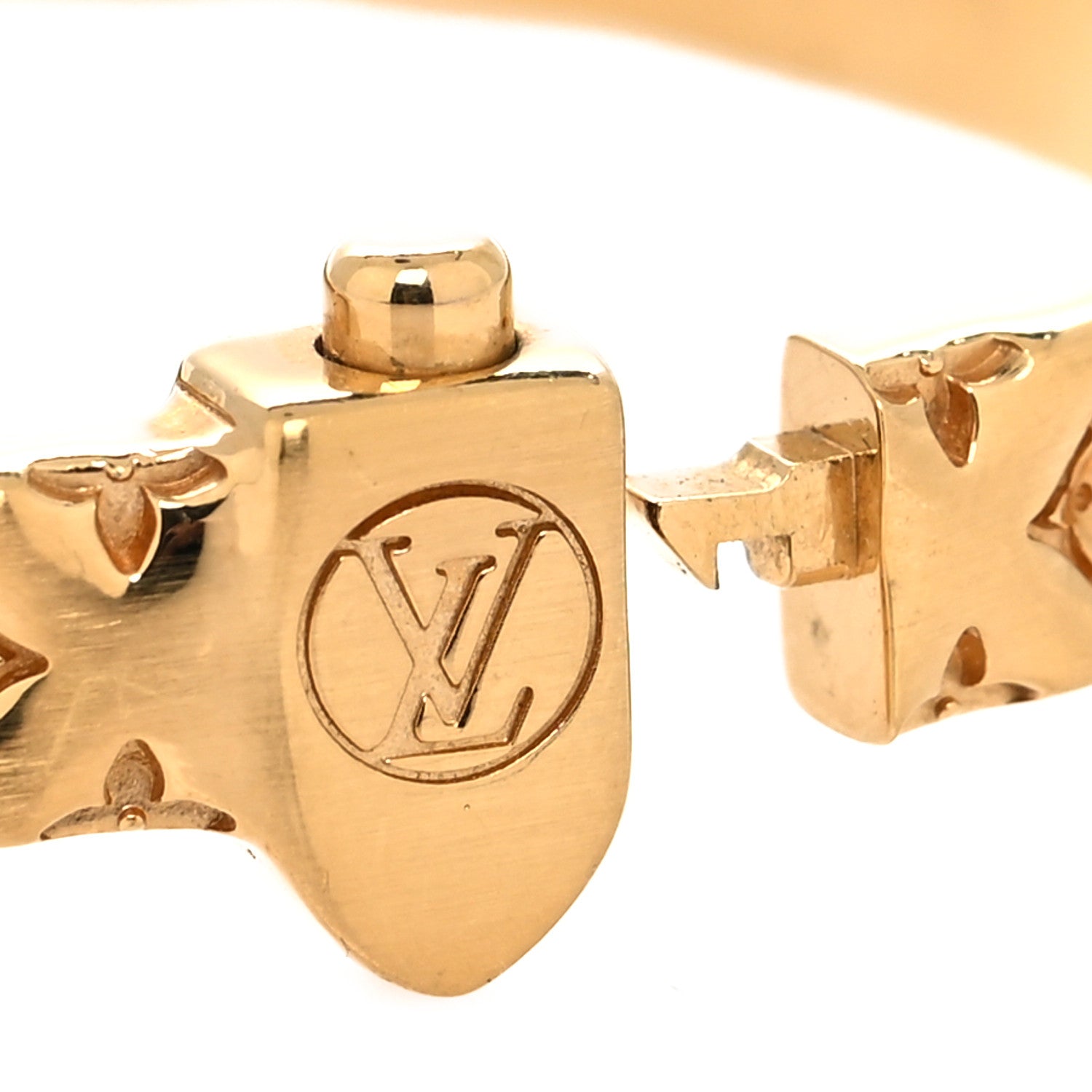 Louis Vuitton Palladium Pillow Nanogram Cuff S Gold 4 of 6