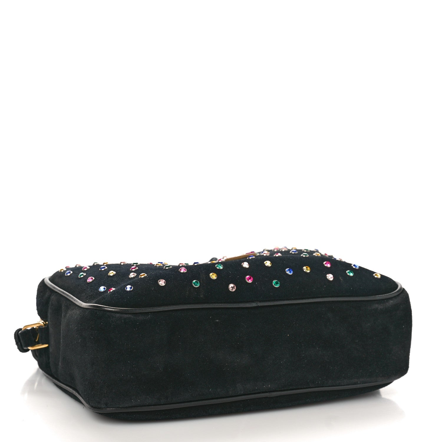 Saint Laurent Suede Crystal Camera Bag Black 4 of 8