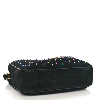 Saint Laurent Suede Crystal Camera Bag Black 4 of 8