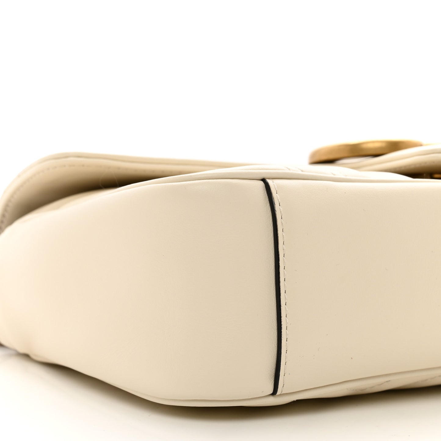 Calfskin Matelasse Small GG Marmont Shoulder Bag White