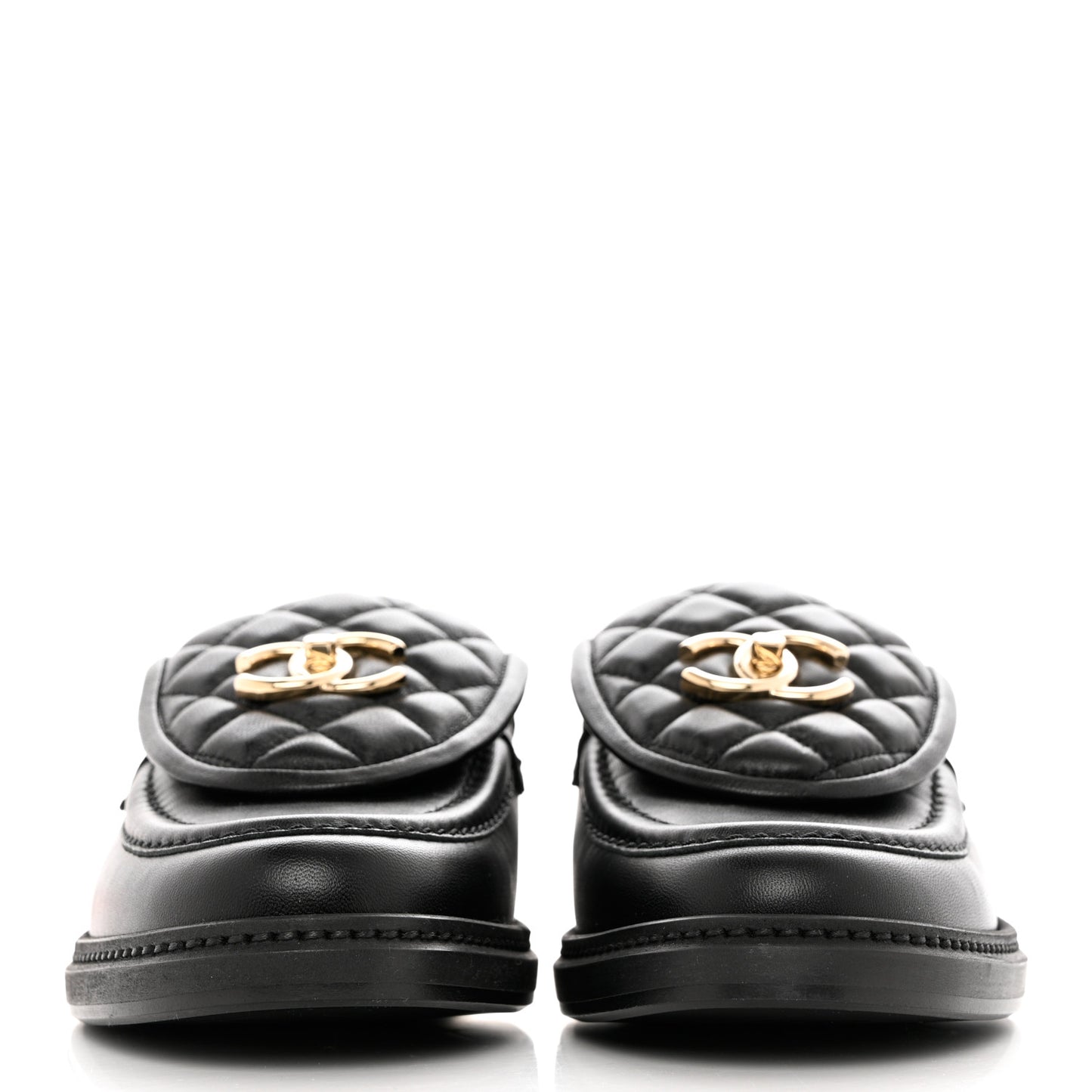 Lambskin Quilted CC Turnlock Loafers 39 Black
