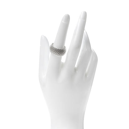 Tiffany Sterling Silver Somerset Mesh Ring 54 7 2 of 4