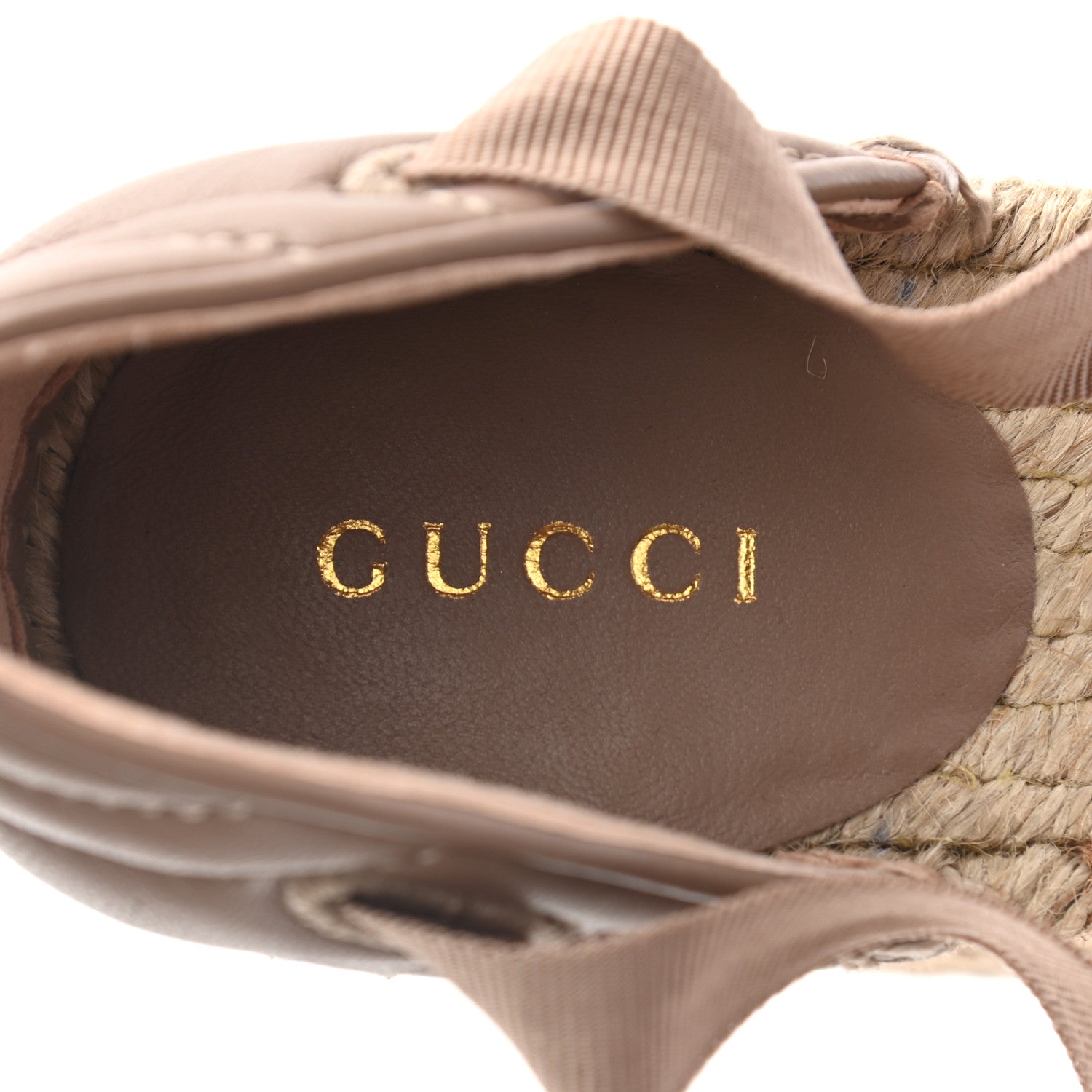 Gucci Nappa Matelasse GG Marmont Ankle Wrap Platform 35/120mm Espadrille Wedges 36 Porcelain Rose 8 of 10
