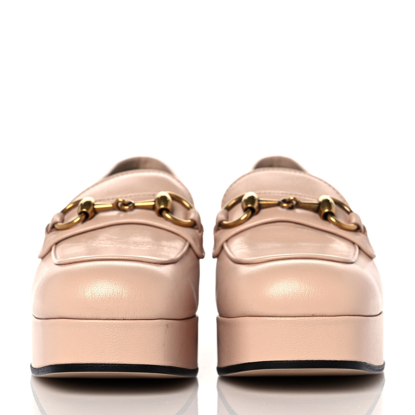 Goatskin Houdan Platform Loafers 35 Beige