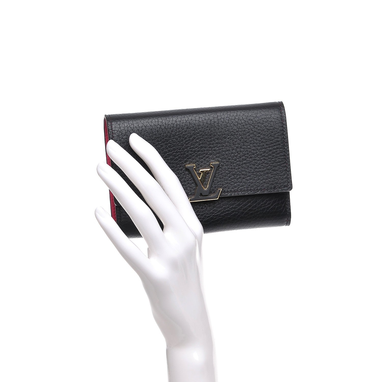 Louis Vuitton Taurillon Capucines Compact Wallet Black 2 of 8