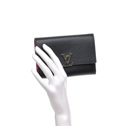 Louis Vuitton Taurillon Capucines Compact Wallet Black 2 of 8