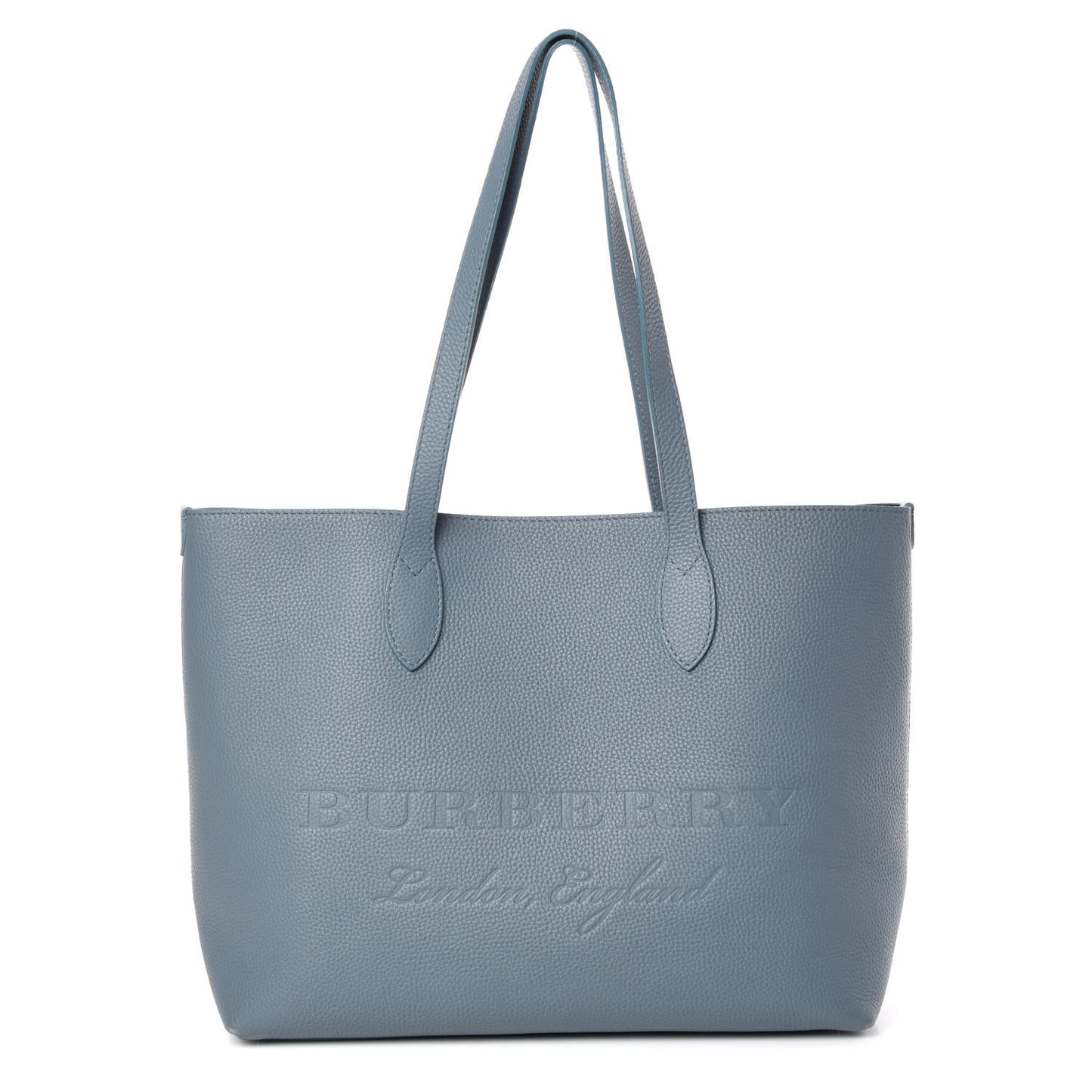 Grainy Calfskin Remington Tote Dusty Teal Blue