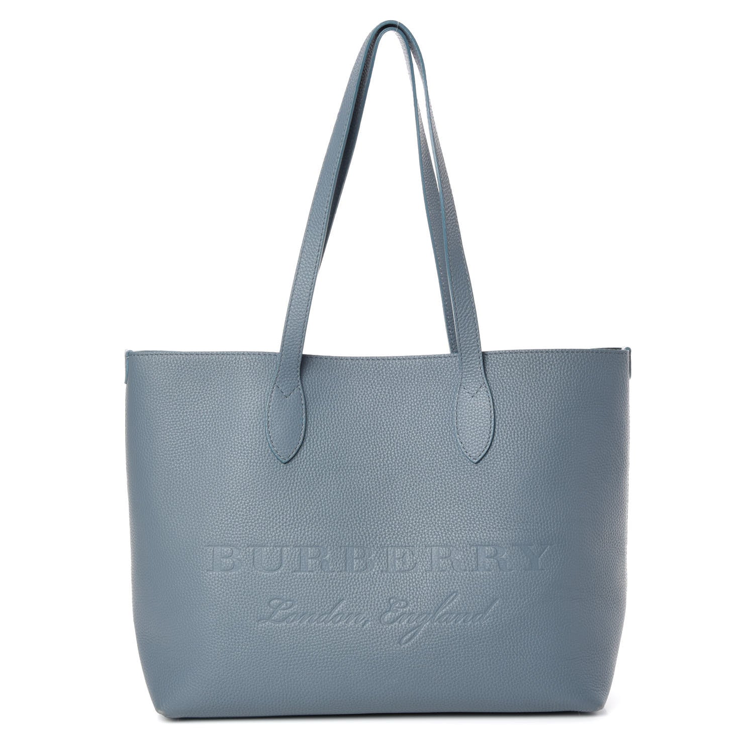 Burberry Grainy Calfskin Remington Tote Dusty Teal Blue 1 of 13