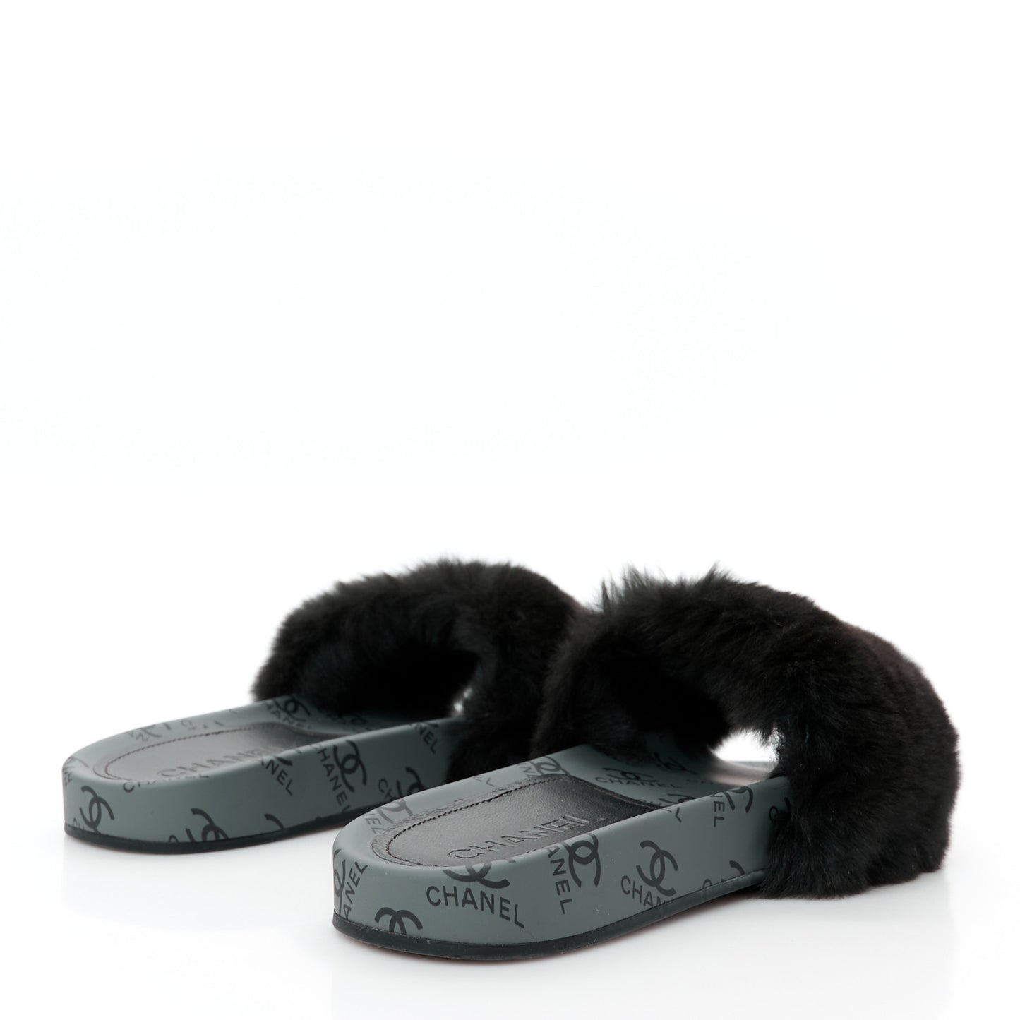 Orylag Rabbit Fur Mules 38 Black