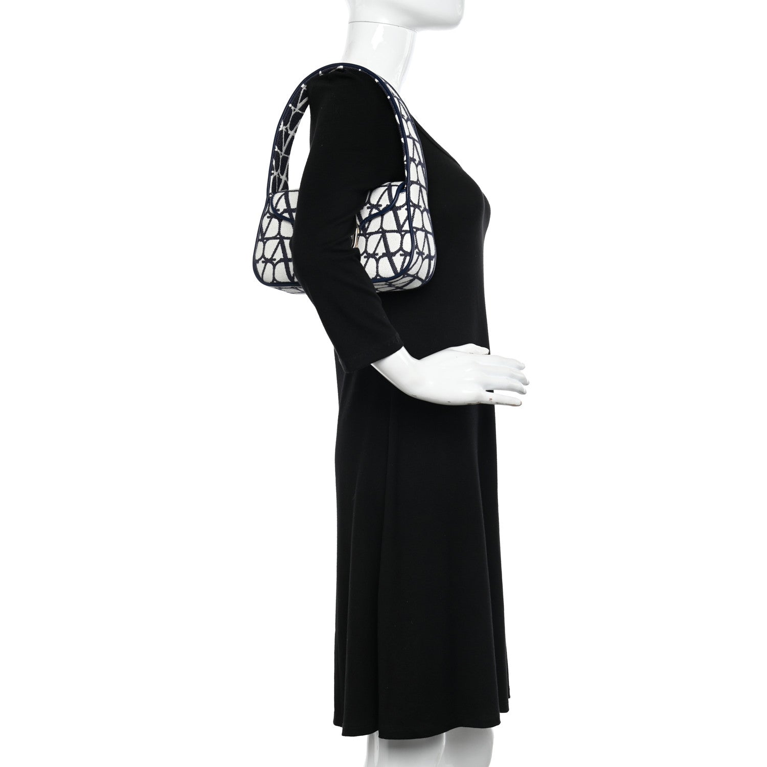 Valentino Garavani Toile Iconographe Cotton Vlogo Small Loco Hobo Bag White Worker 3 of 9