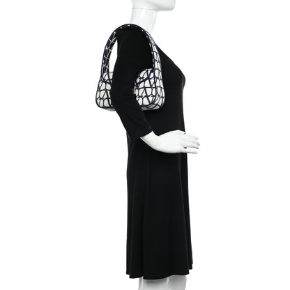 Valentino Garavani Toile Iconographe Cotton Vlogo Small Loco Hobo Bag White Worker 3 of 9