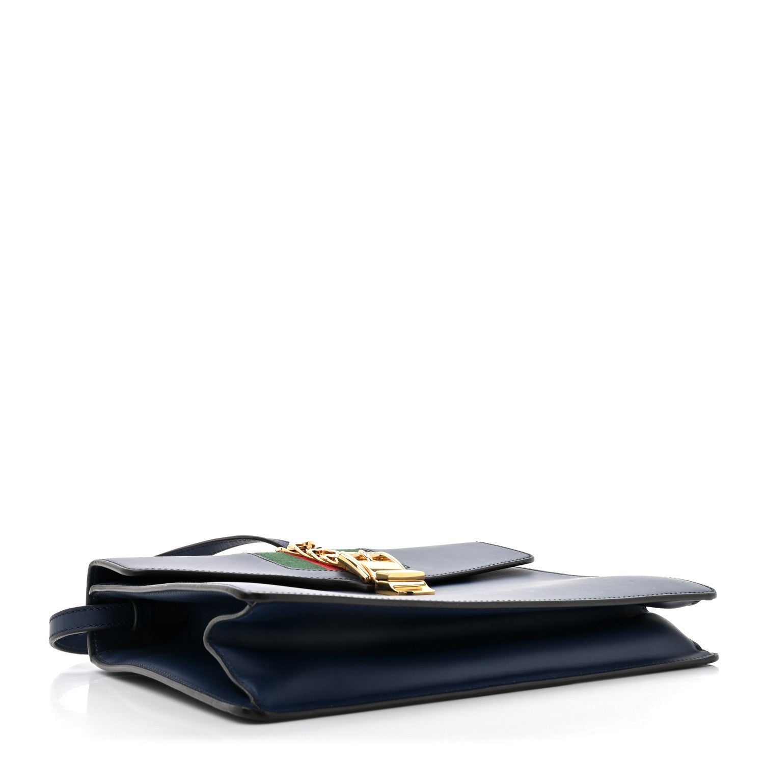 Gucci Calfskin Medium Sylvie Top Handle Bag Blue 4 of 14