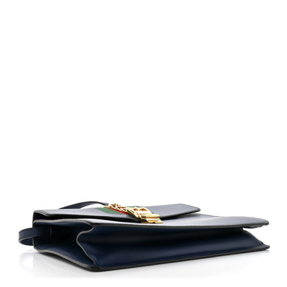 Gucci Calfskin Medium Sylvie Top Handle Bag Blue 4 of 14