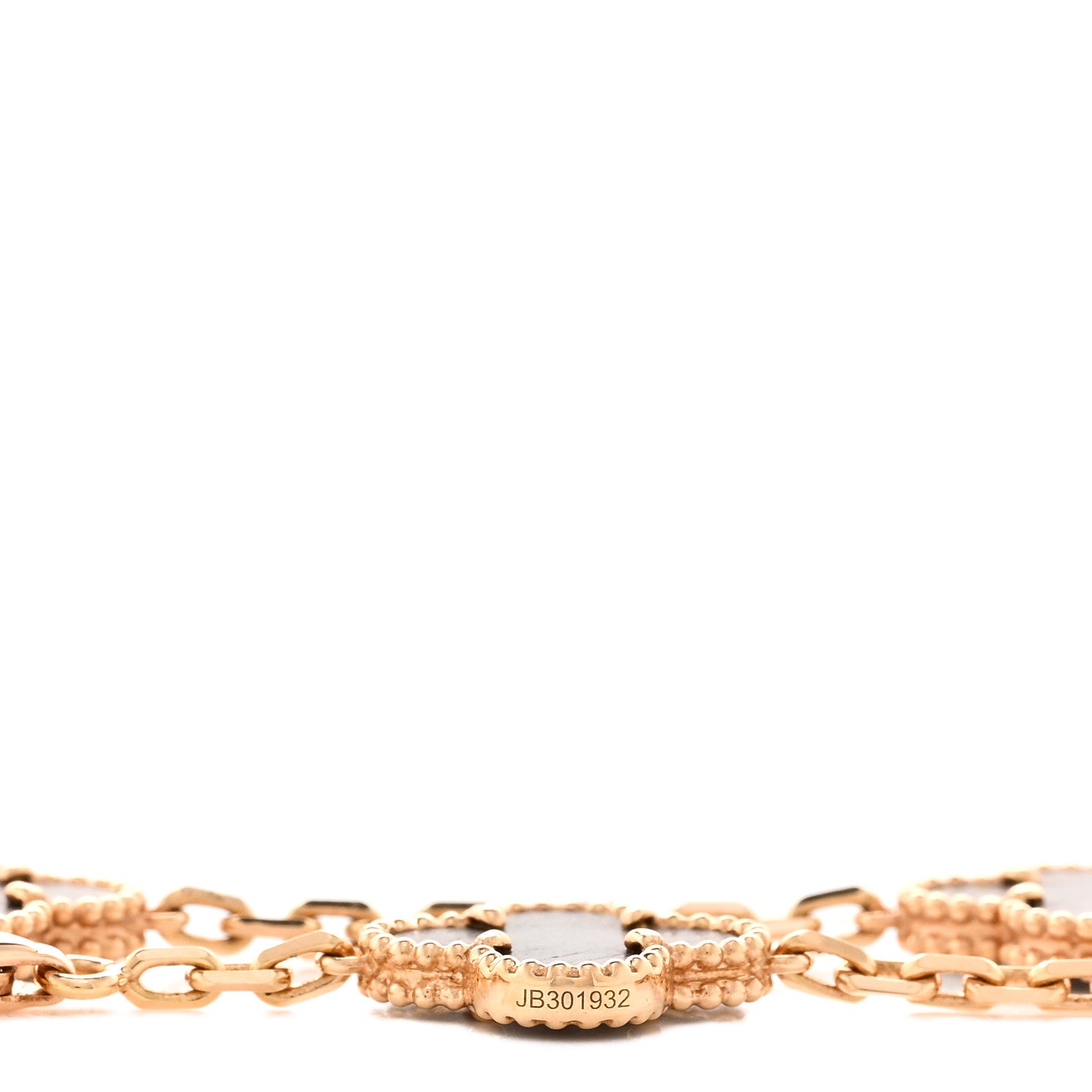 Van Cleef & Arpels 18K Rose Gold Letterwood 10 Motifs Vintage Alhambra Necklace 6 of 6