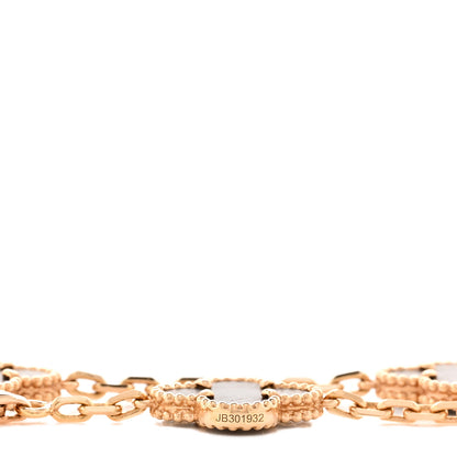 Van Cleef & Arpels 18K Rose Gold Letterwood 10 Motifs Vintage Alhambra Necklace 6 of 6