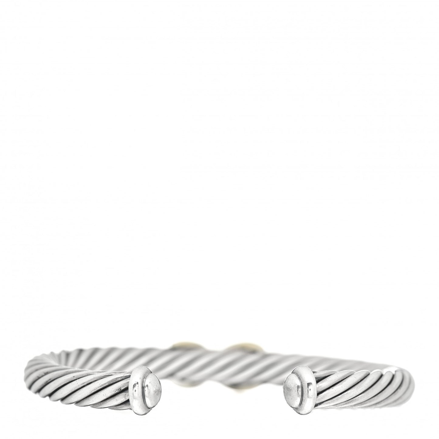 Sterling Silver 14K Yellow Gold 7mm X Station Cable Bracelet