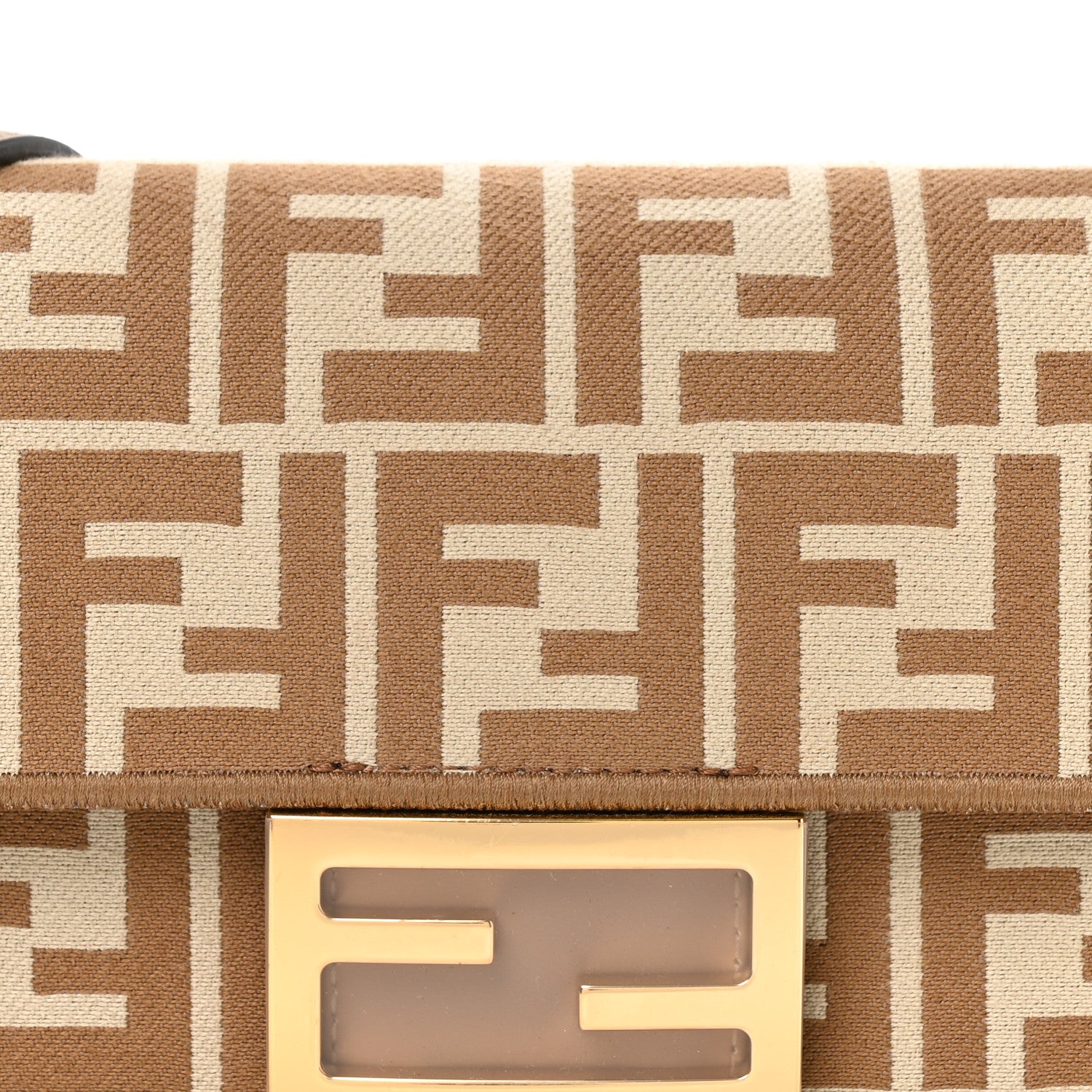 Fendi Fabric Jacquard FF 1974 Mini Baguette Beige Sand 8 of 11
