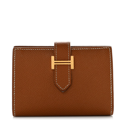 Hermes Epsom Bearn Card Holder Wallet Gold 1 of 10