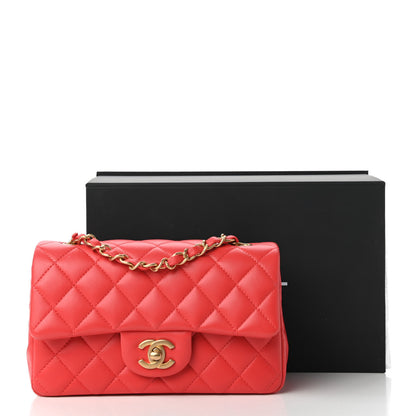 Chanel Lambskin Quilted Mini Rectangular Flap Red 11 of 11