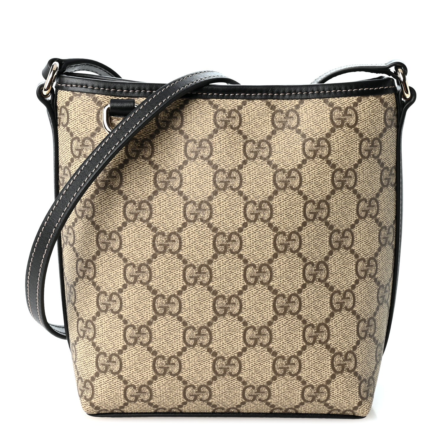 Gucci GG Supreme Monogram Emblem Nano Bucket Bag Black 1 of 9