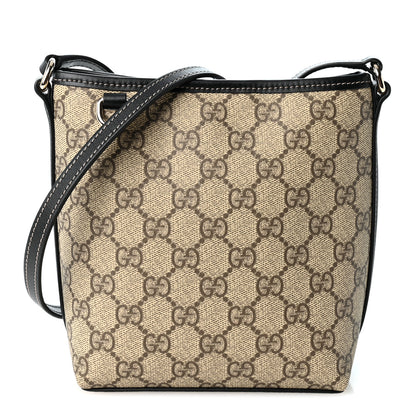 Gucci GG Supreme Monogram Emblem Nano Bucket Bag Black 1 of 9