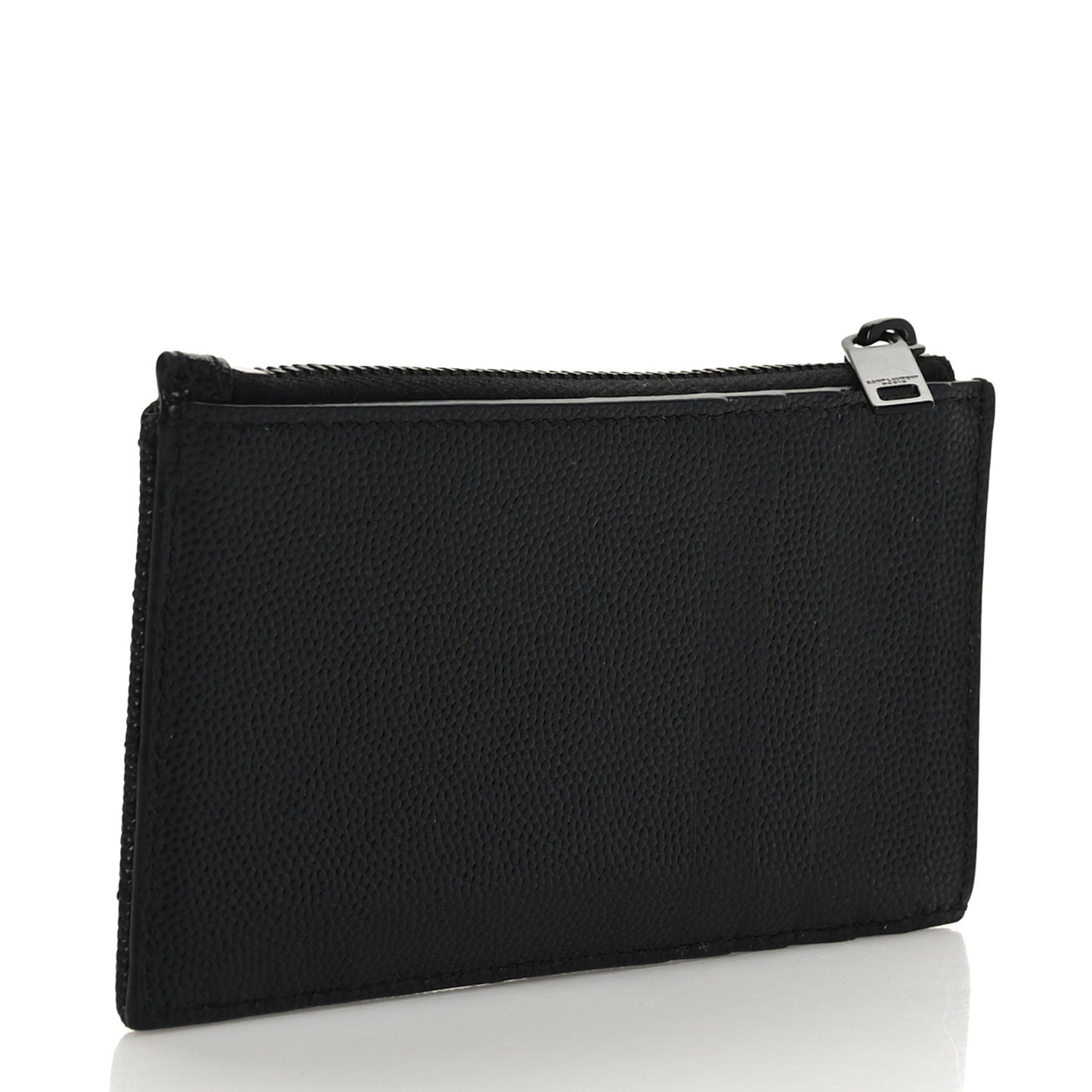 Grain De Poudre Matelasse Chevron Monogram Fragments Zippered Card Case Black