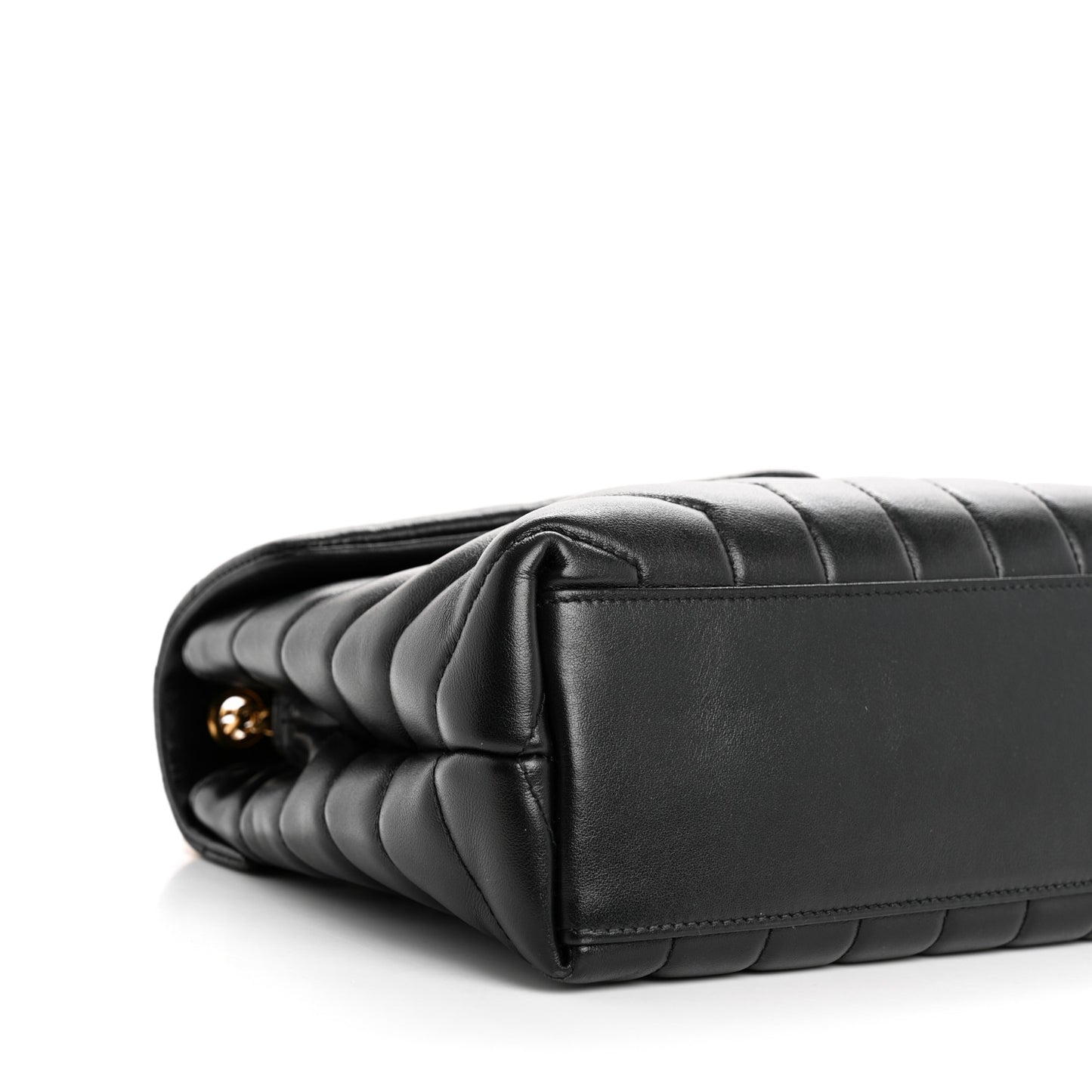 Calfskin Y Quilted Monogram Small Loulou Chain Satchel Black
