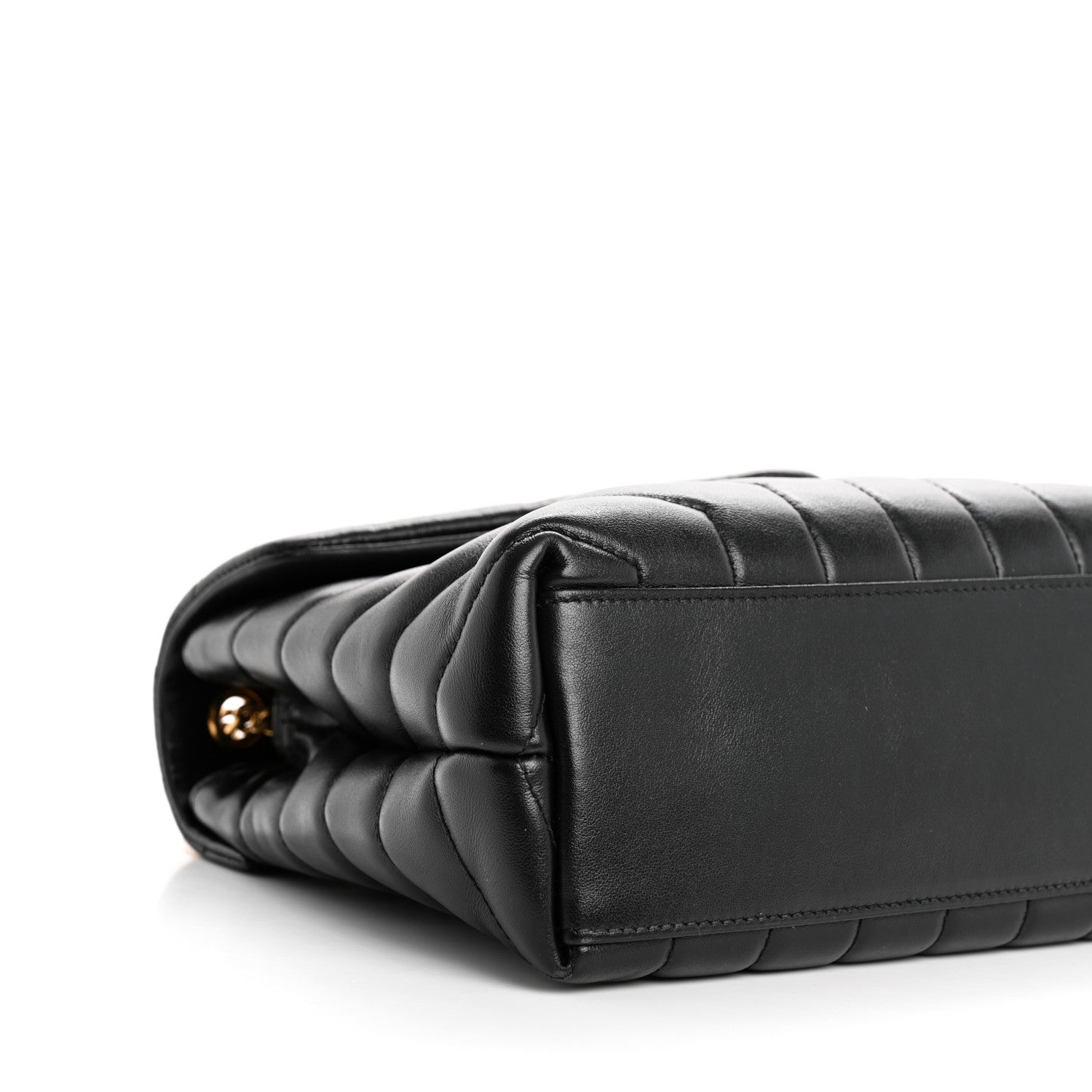Saint Laurent Calfskin Y Quilted Monogram Small Loulou Chain Satchel Black 9 of 10