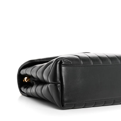 Saint Laurent Calfskin Y Quilted Monogram Small Loulou Chain Satchel Black 9 of 10