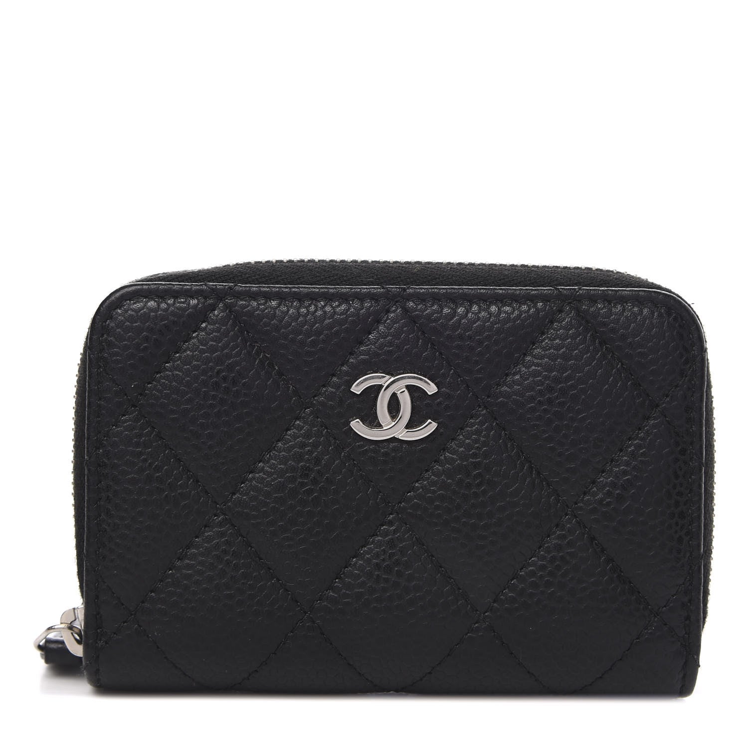 Chanel Caviar Quilted Zip Coin Purse Black 1 of 8