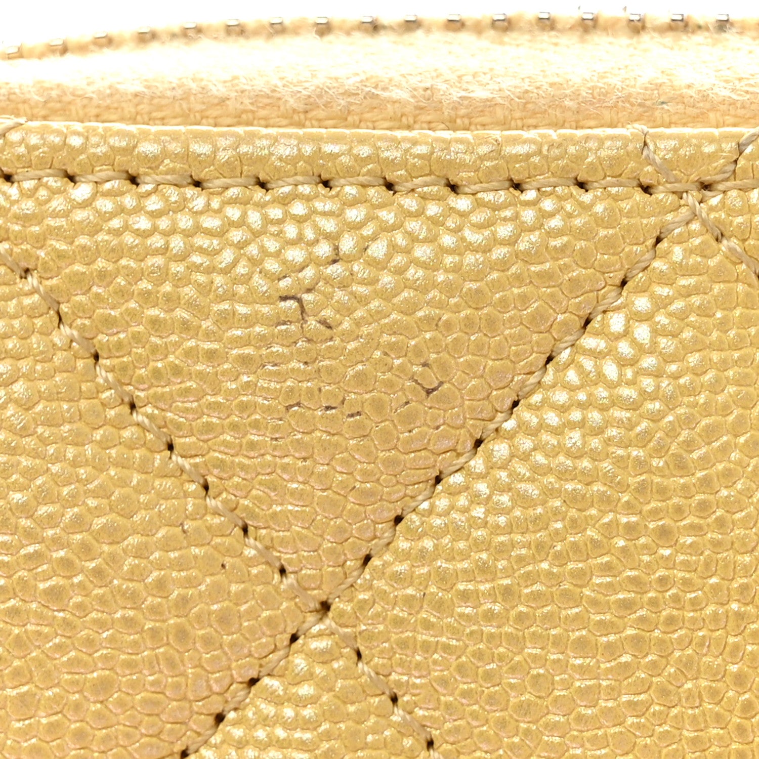 Chanel Iridescent Caviar Quilted Medium Zip Around Wallet Yellow 12 of 13
