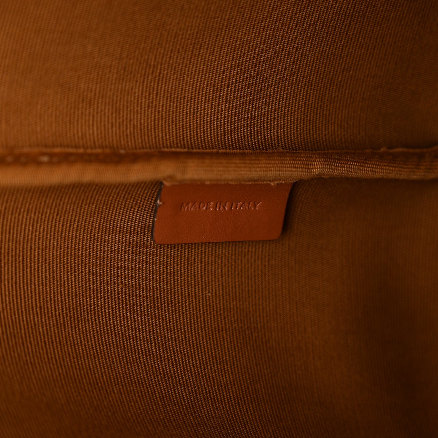 Triomphe Canvas Calfskin Medium Bucket Bag Tan