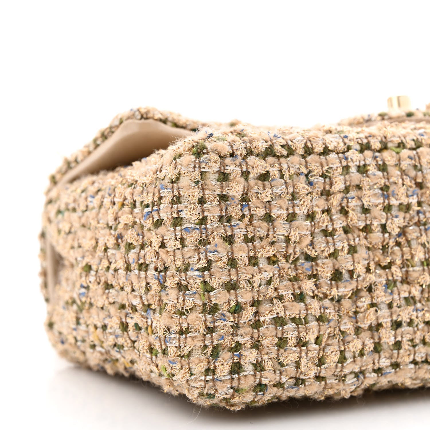 Chanel Tweed Quilted Mini Rectangular Flap Beige 9 of 10