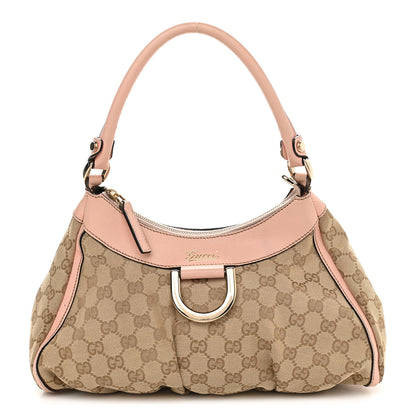 Gucci Monogram Medium D Gold Ring Hobo Pink 1 of 15