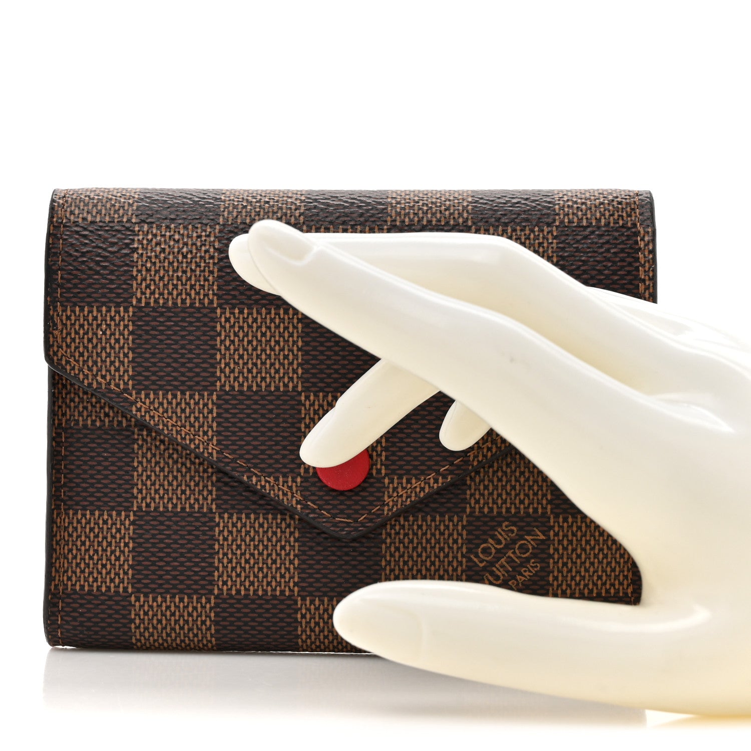 Louis Vuitton Damier Ebene Victorine Wallet Cherry 2 of 10